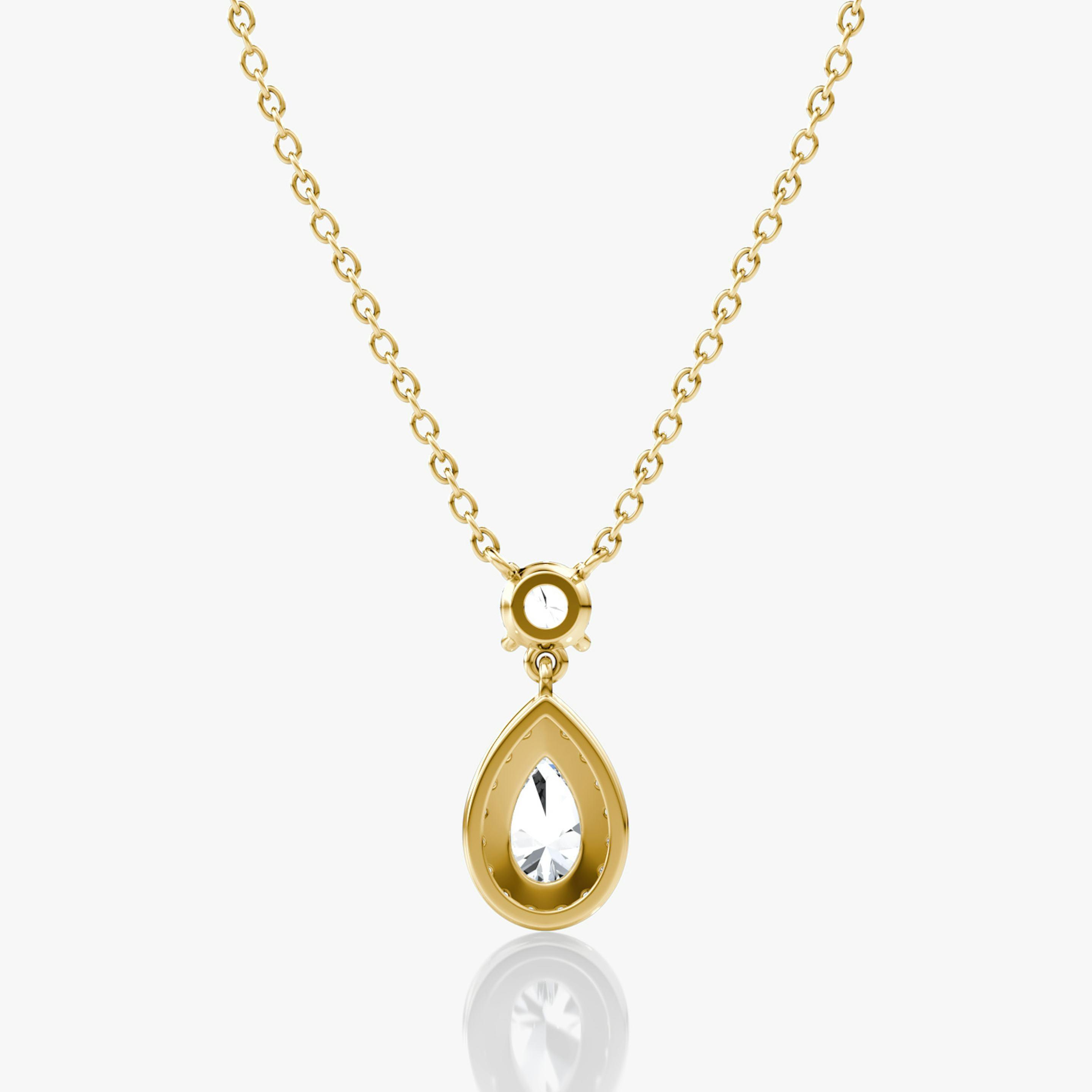 Pear Drop Halo Necklace - Intou