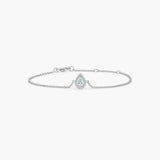 Pear Halo Diamond Bracelet - Intou