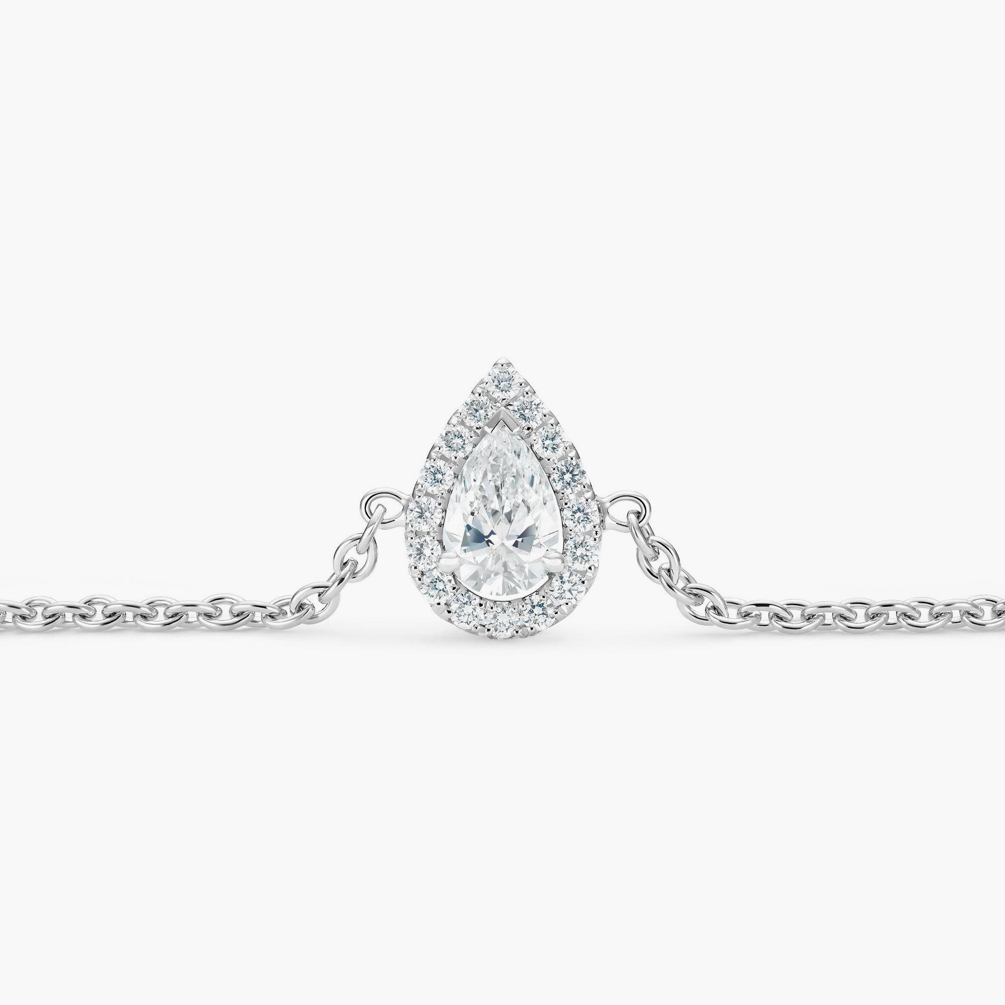 Pear Halo Diamond Bracelet - Intou