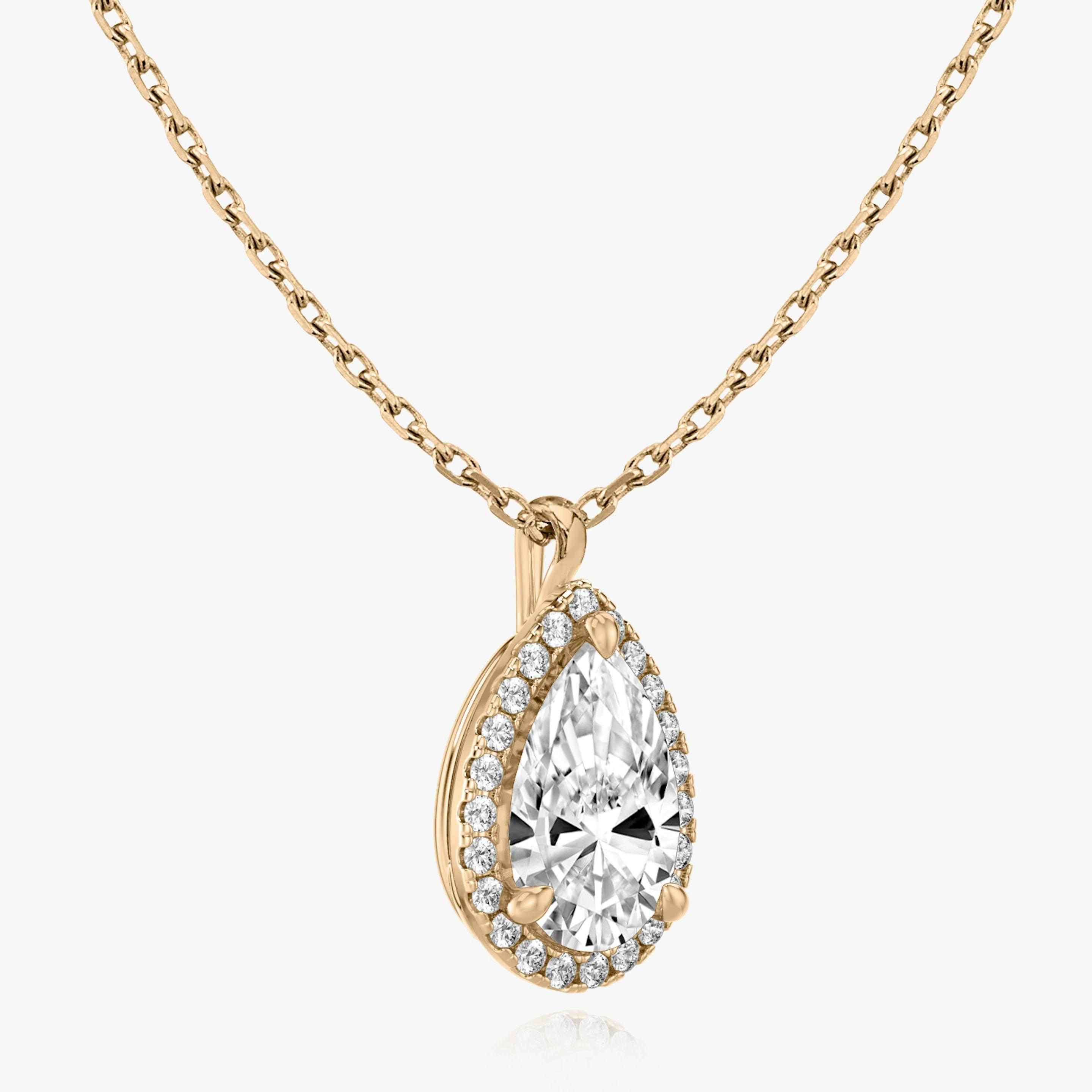 Pear Halo Lab-Grown Diamond Pendant - Intou