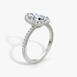 Pear Halo Pave Engagement Ring - Intou