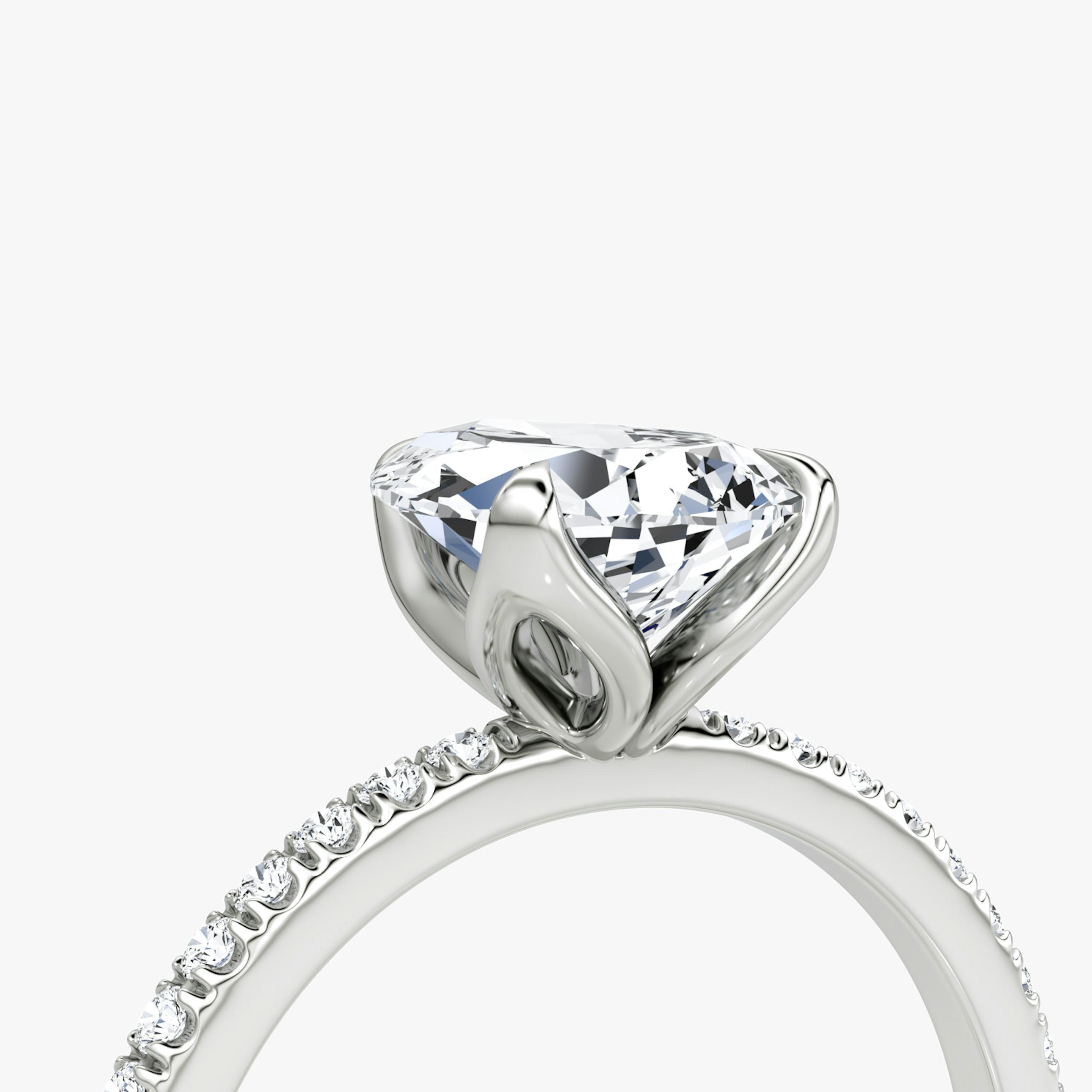 Pear Pave Solitaire Engagement Ring - Intou