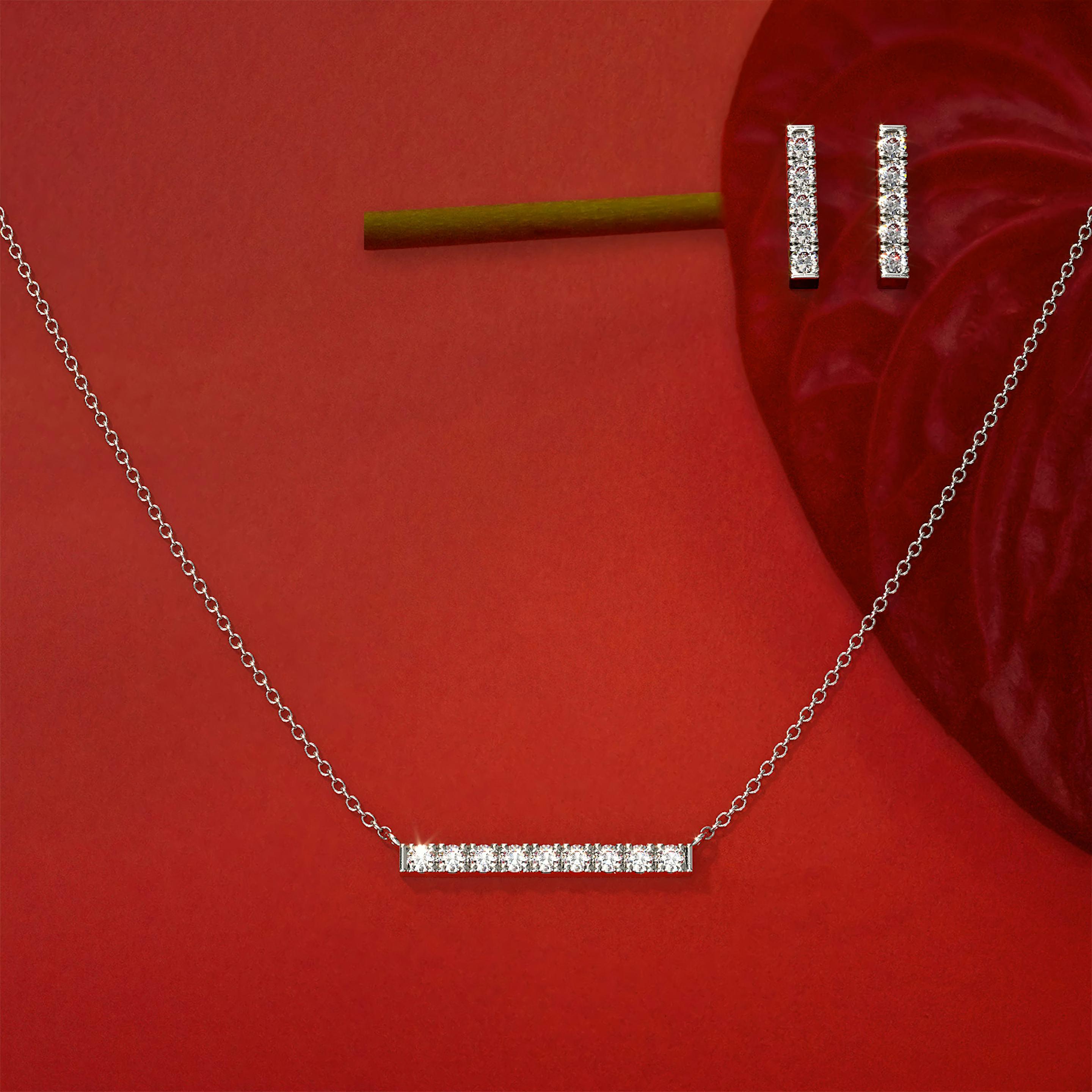 Petite Pavé Bar Necklace - Intou