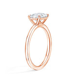 Plain East-West Oval Cut Solitaire Engagement Ring - Intou