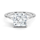 Princess Cut Aria Three Stone Diamond Engagement Ring - Intou