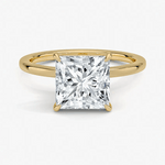 Princess Cut Hidden Halo Diamond Engagement Ring - Intou