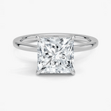 Princess Cut Hidden Halo Diamond Engagement Ring - Intou