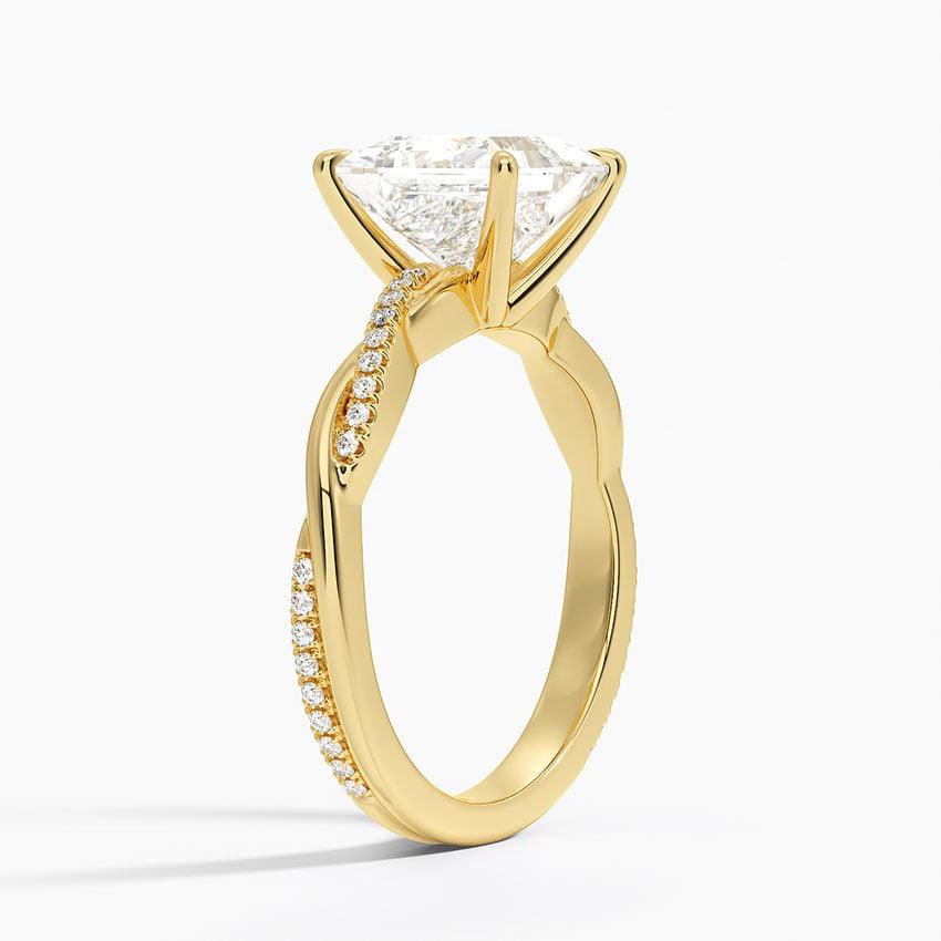 Princess Cut Twisted Engagement Ring - Intou