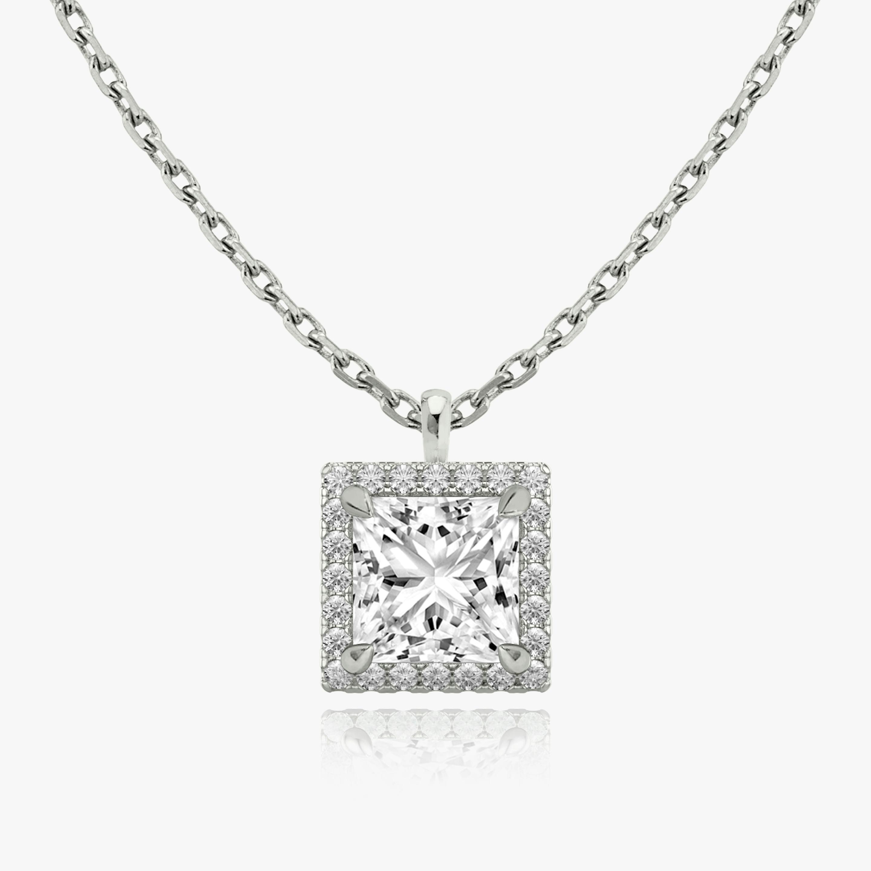 Princess Halo Lab-Grown Diamond Pendant - Intou