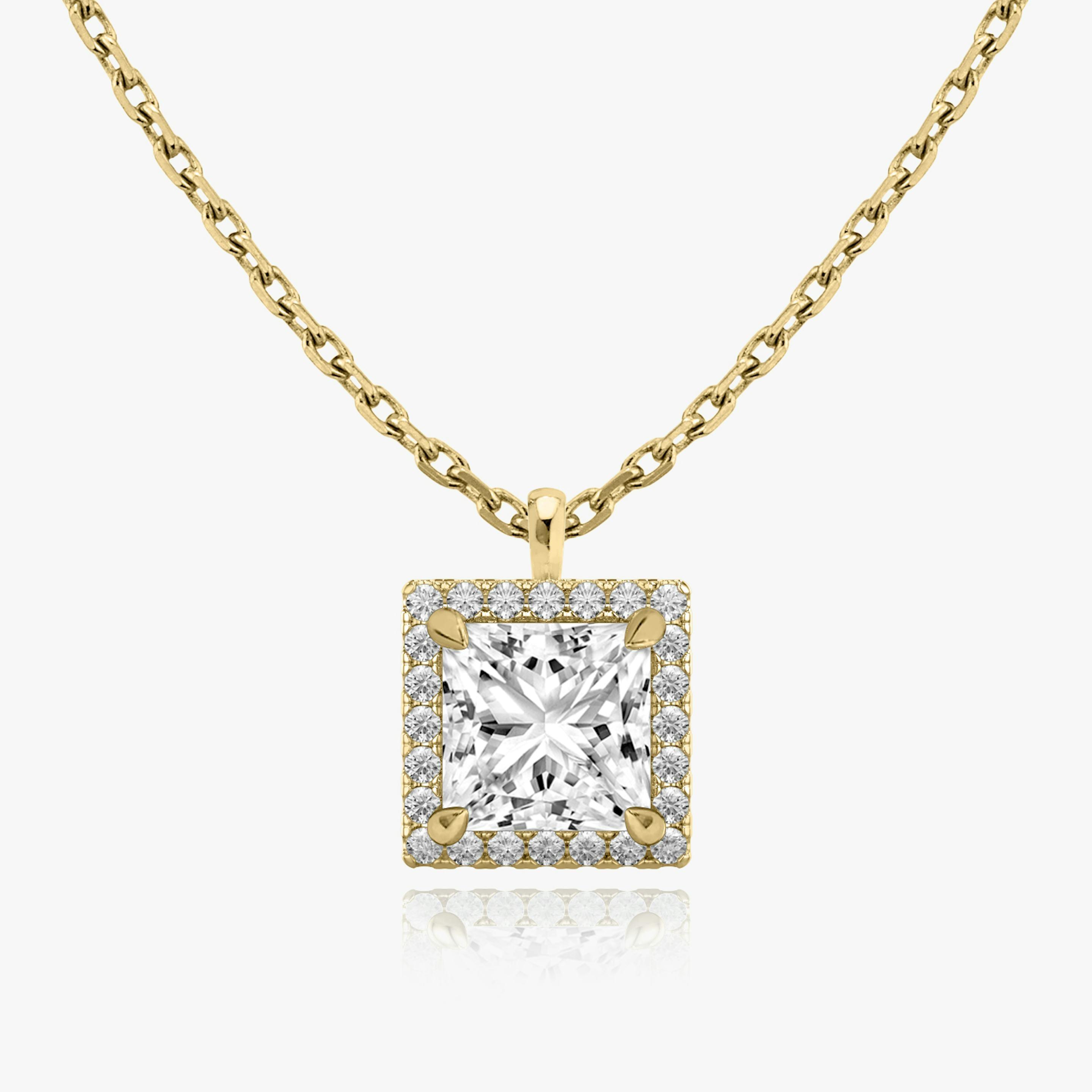 Princess Halo Lab-Grown Diamond Pendant - Intou