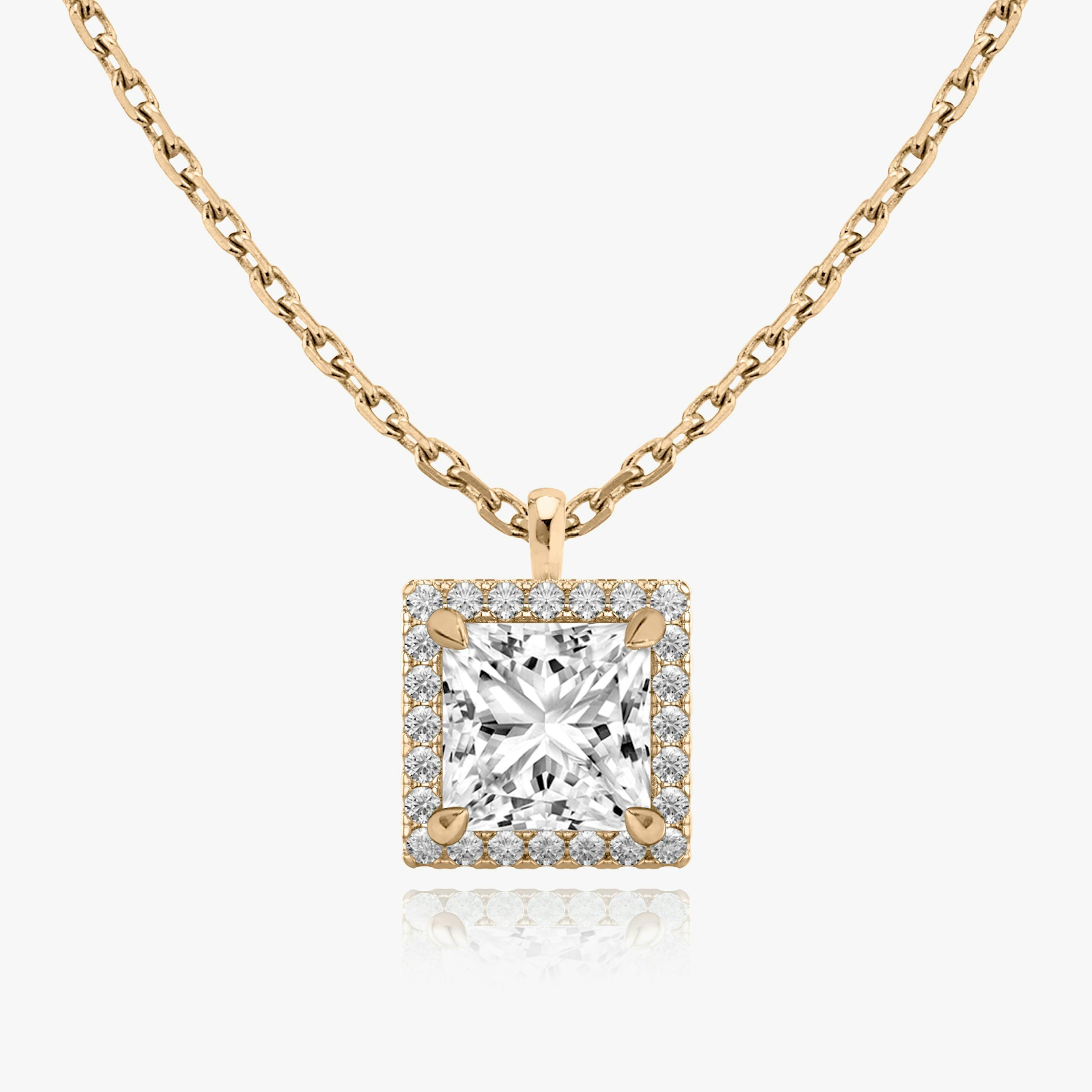 Princess Halo Lab-Grown Diamond Pendant - Intou