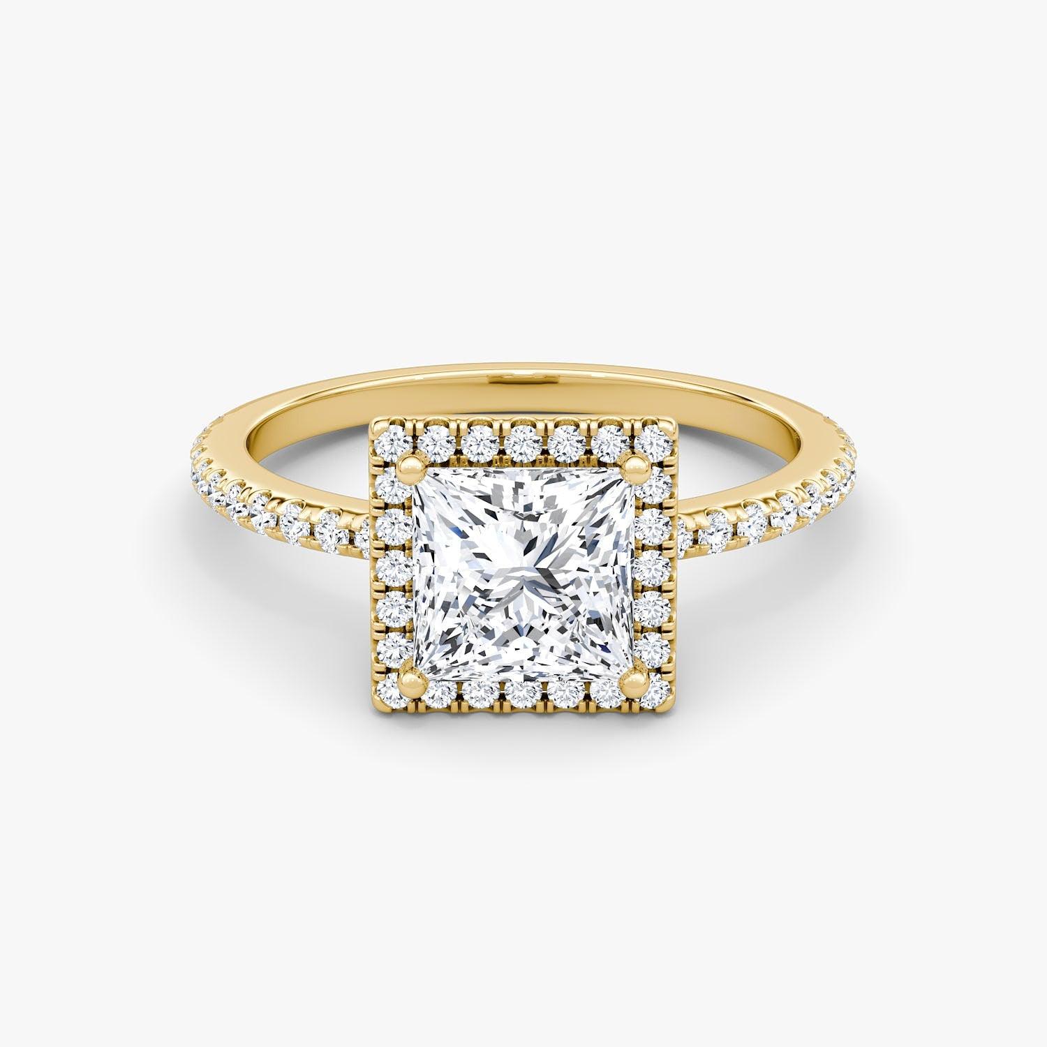 Princess Halo Pave Engagement Ring - Intou