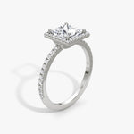 Princess Halo Pave Engagement Ring - Intou