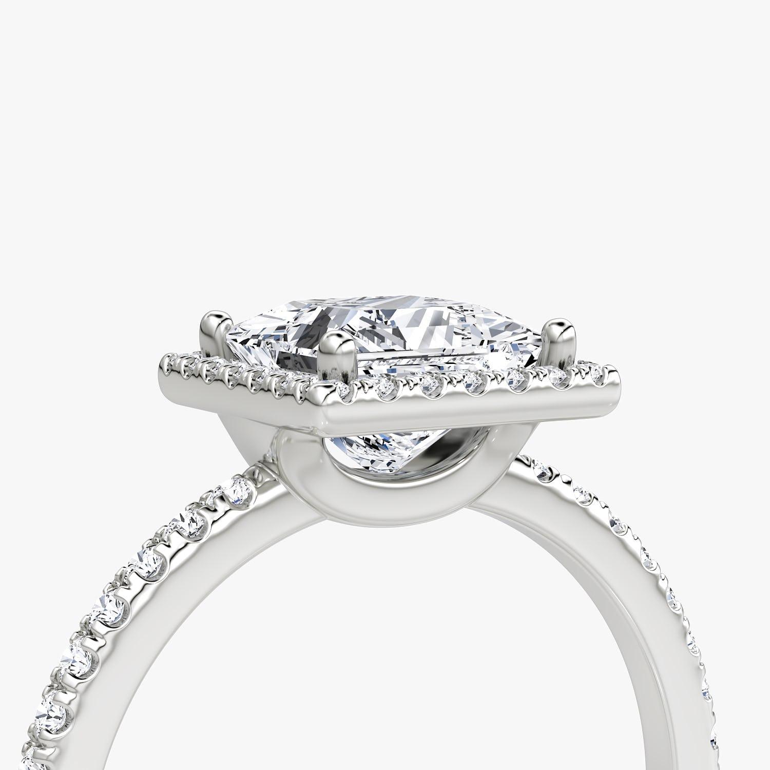 Princess Halo Pave Engagement Ring - Intou