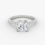 Princess Pave Solitaire Engagement Ring - Intou