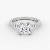 Princess Pave Solitaire Engagement Ring - Intou