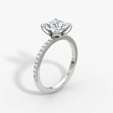 Princess Pave Solitaire Engagement Ring - Intou