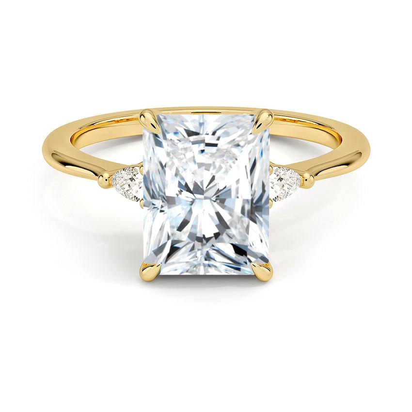 Radiant Cut Aria Three Stone Diamond Engagement Ring - Intou