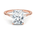 Radiant Cut Aria Three Stone Diamond Engagement Ring - Intou