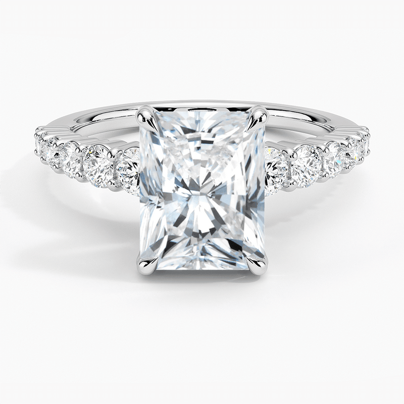 Radiant Cut Graduated Diamond Engagement Ring - Intou