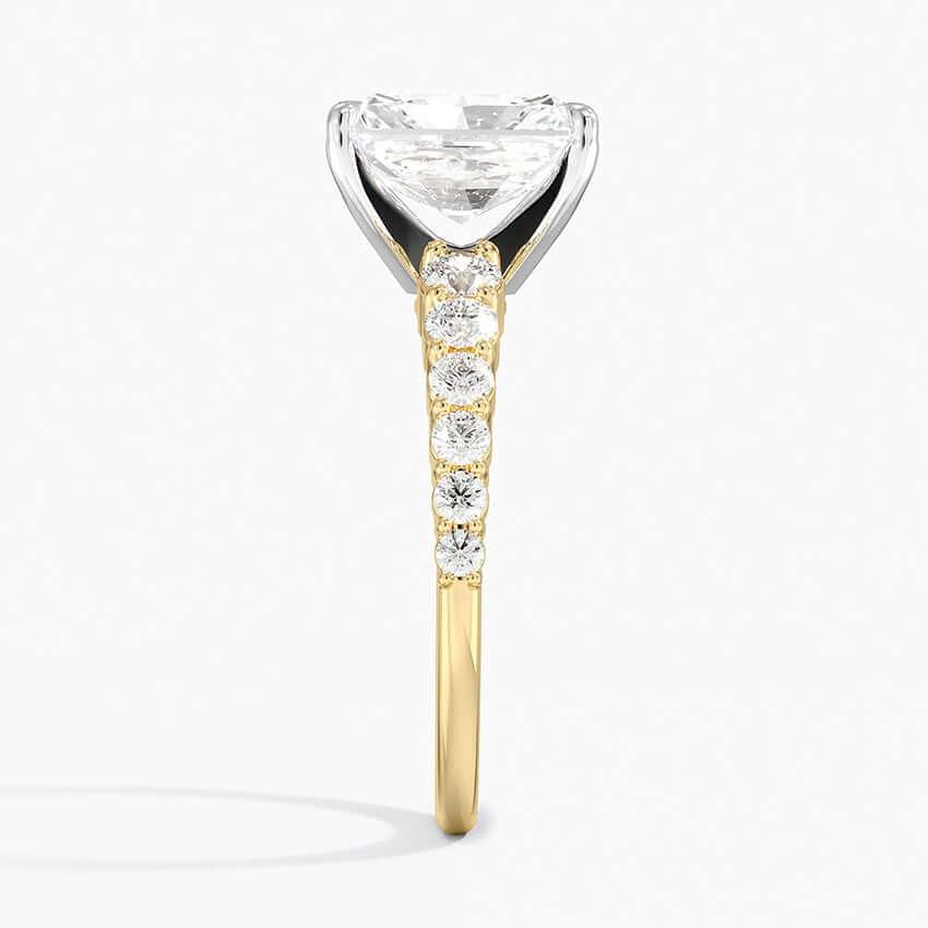 Radiant Cut Graduated Diamond Engagement Ring - Intou