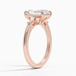 Radiant Cut Tapered Baguette Three Stone Diamond Engagement Ring - Intou