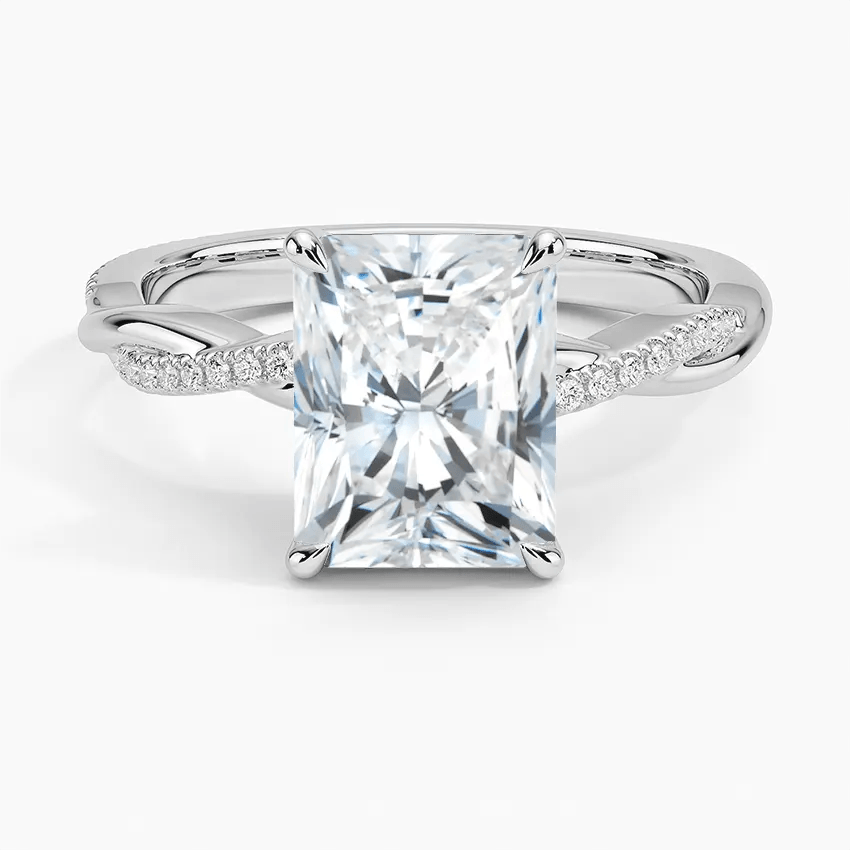 Radiant Cut Twisted Engagement Ring - Intou