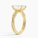 Radiant Cut Twisted Engagement Ring - Intou