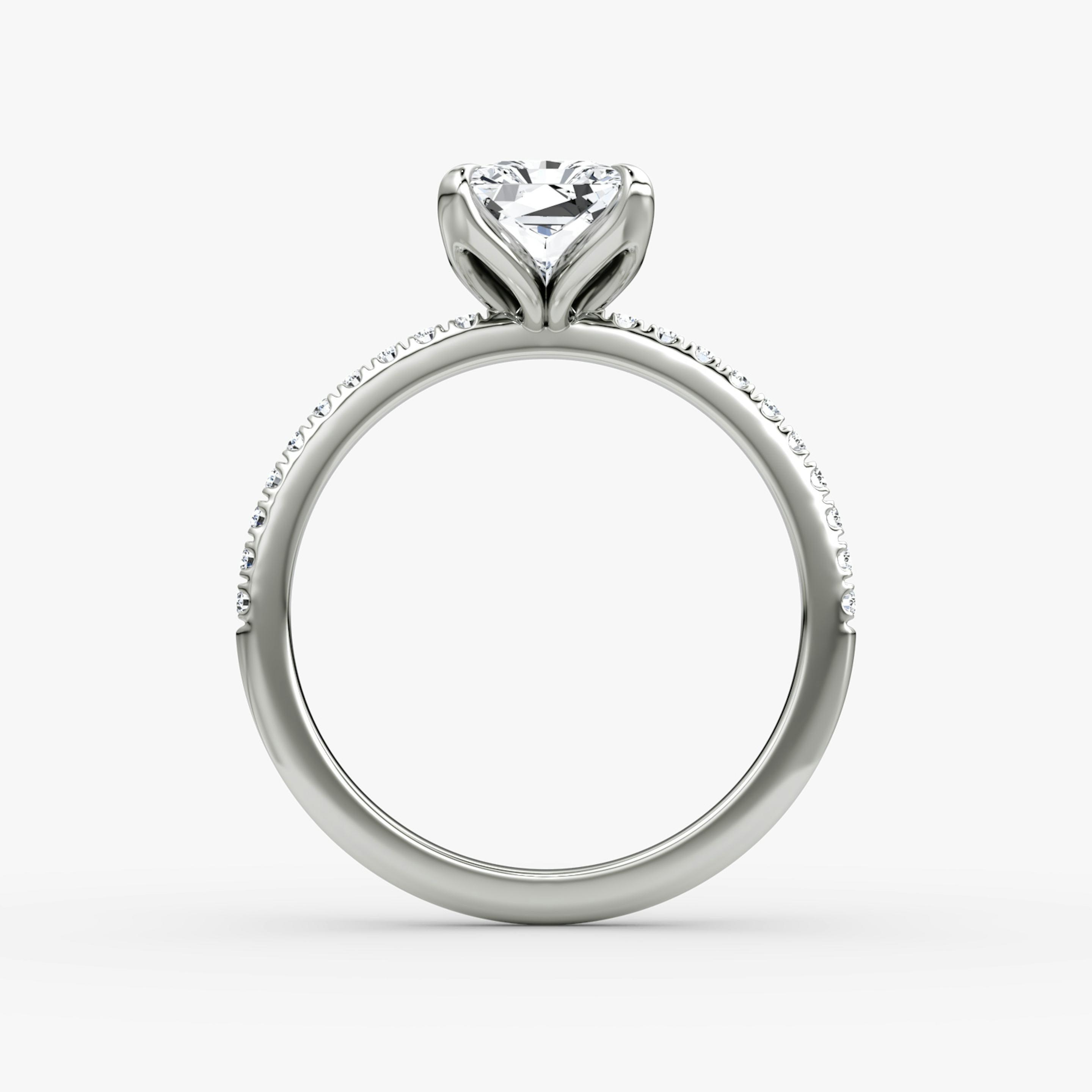 Radiant Pave Solitaire Engagement Ring - Intou