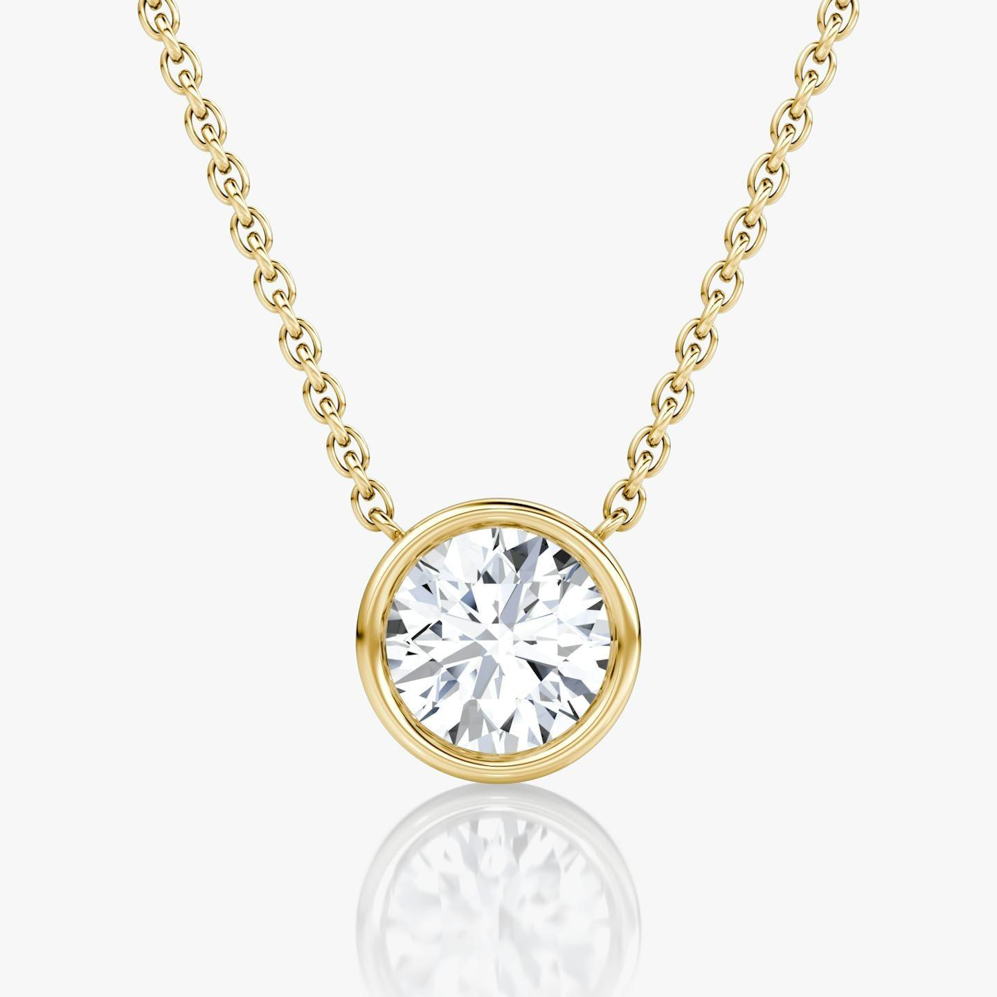 Round Bezel Solitaire Necklace - Intou