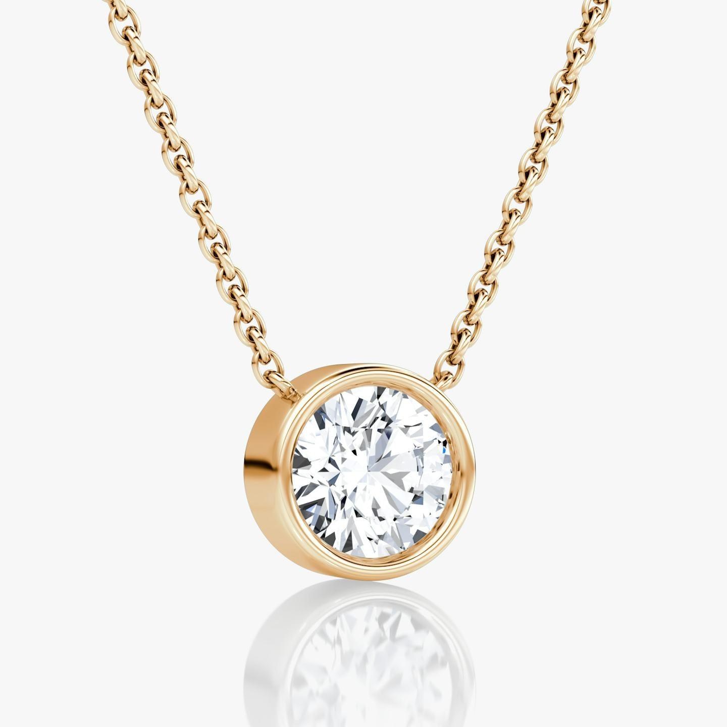 Round Bezel Solitaire Necklace - Intou