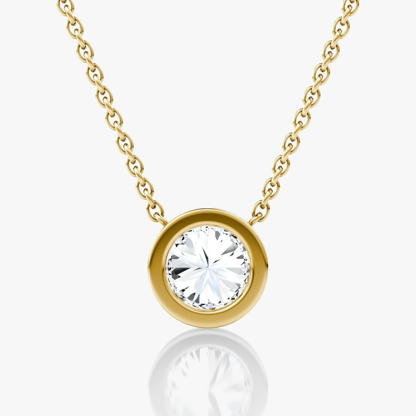 Round Bezel Solitaire Necklace - Intou