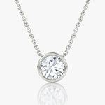 Round Bezel Solitaire Necklace - Intou