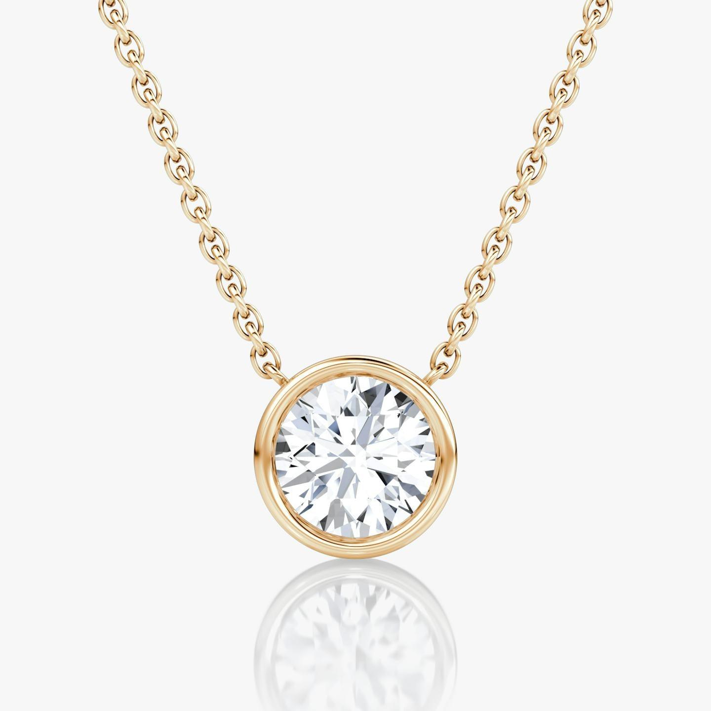 Round Bezel Solitaire Necklace - Intou