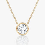 Round Bezel Solitaire Necklace - Intou