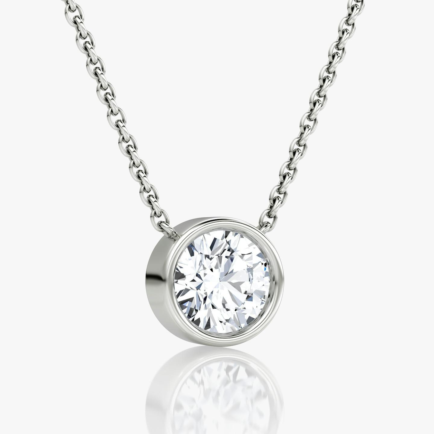 Round Bezel Solitaire Necklace - Intou