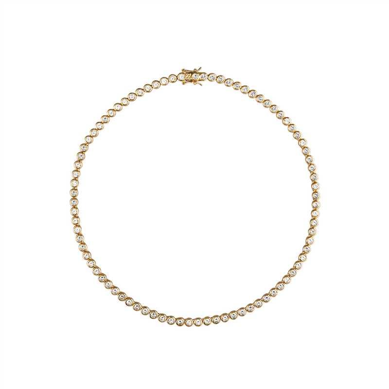 Round Bezel Tennis Necklace - Intou