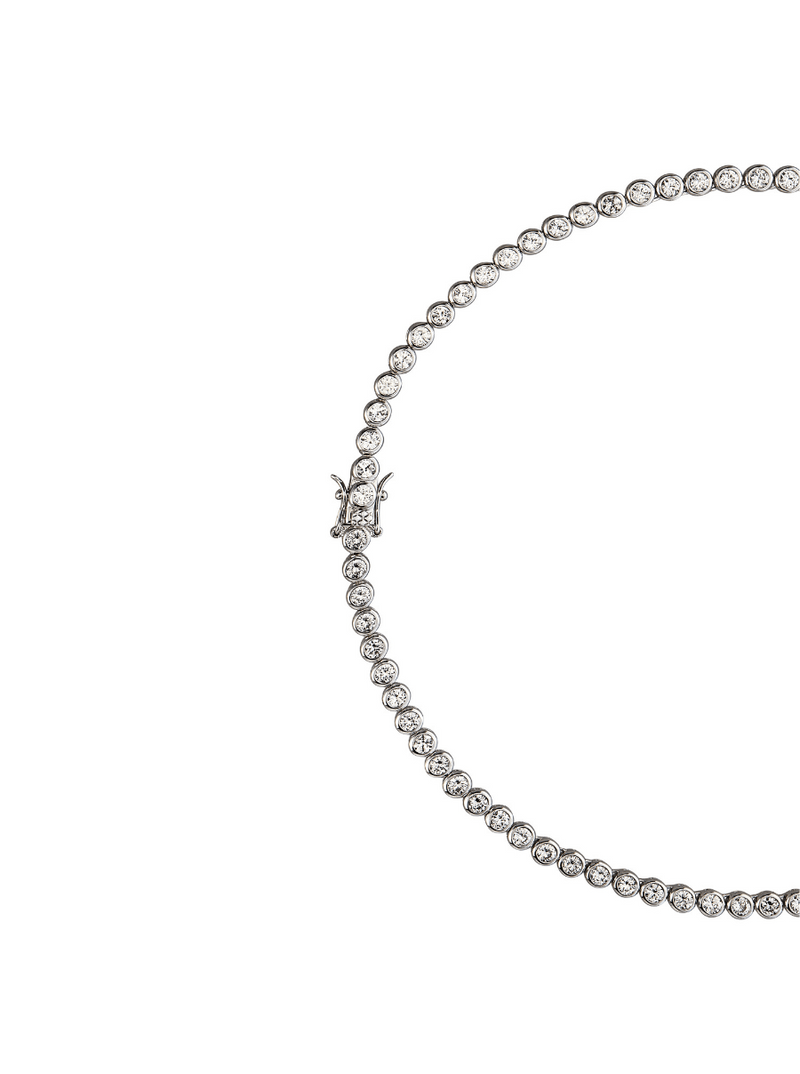 Round Bezel Tennis Necklace - Intou