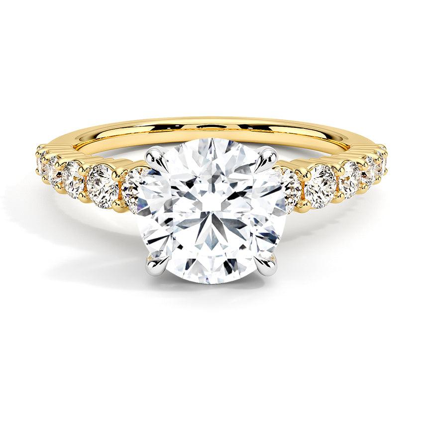 Round Cut Graduated Diamond Engagement Ring - Intou