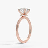 Round Cut Hidden Halo Diamond Engagement Ring - Intou