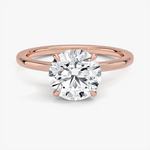 Round Cut Hidden Halo Diamond Engagement Ring - Intou