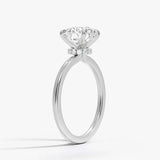 Round Cut Hidden Halo Diamond Engagement Ring - Intou