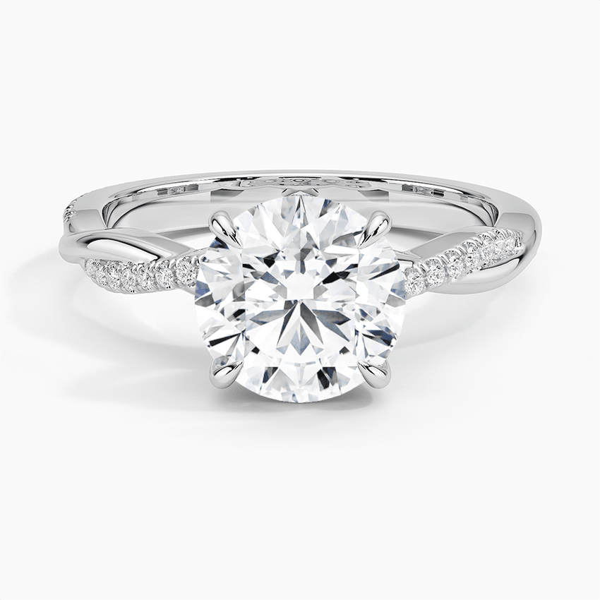 Round Cut Twisted Engagement Ring - Intou