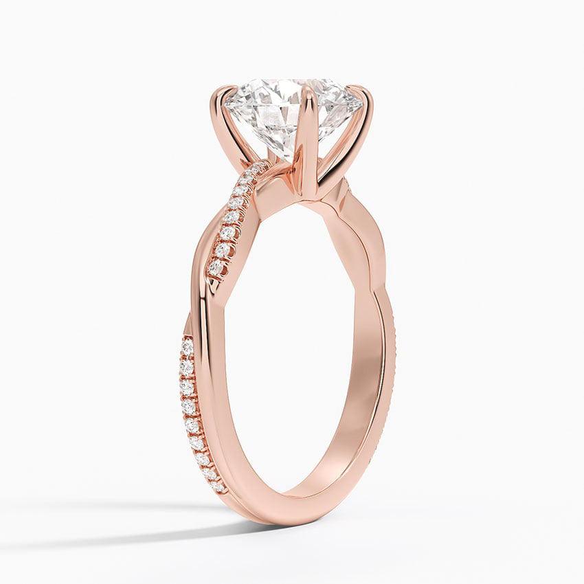 Round Cut Twisted Engagement Ring - Intou