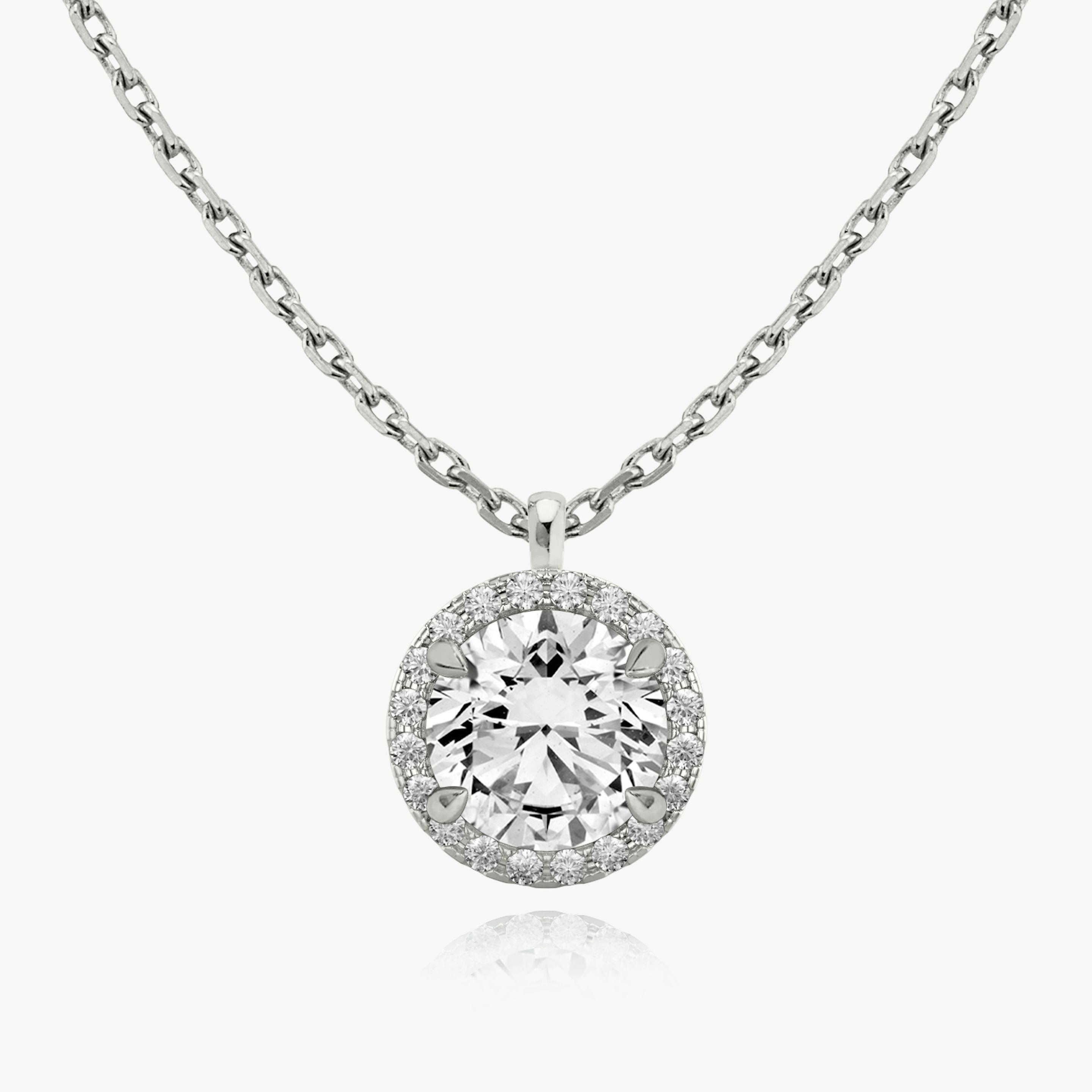 Round Halo Lab-Grown Diamond Pendant - Intou