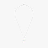 Royal Bleu 18K White Gold Blue Sapphire Cross Pendant