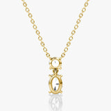 Signature Oval Cut Duo Drop Necklace - Intou