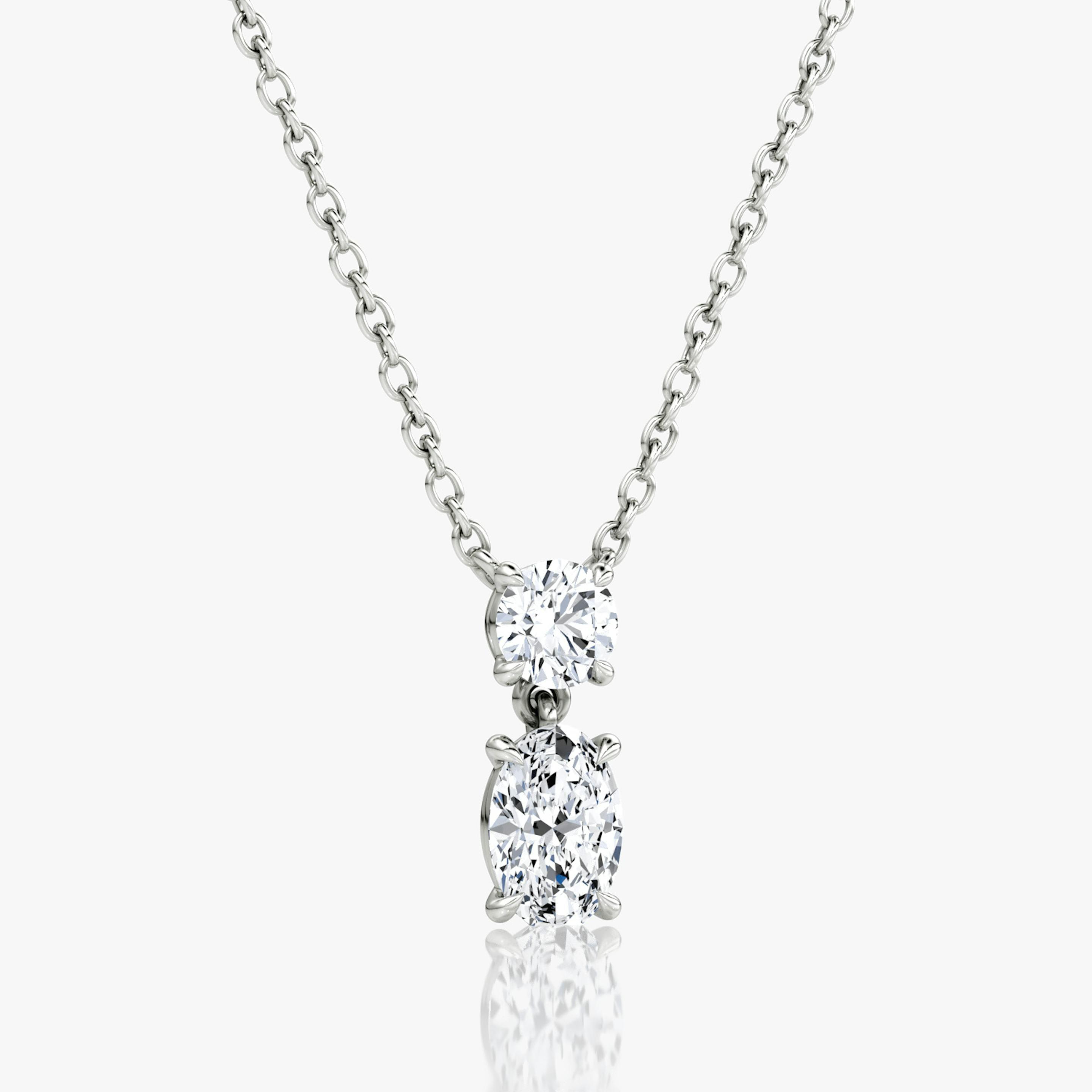 Signature Oval Cut Duo Drop Necklace - Intou