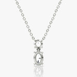 Signature Oval Cut Duo Drop Necklace - Intou