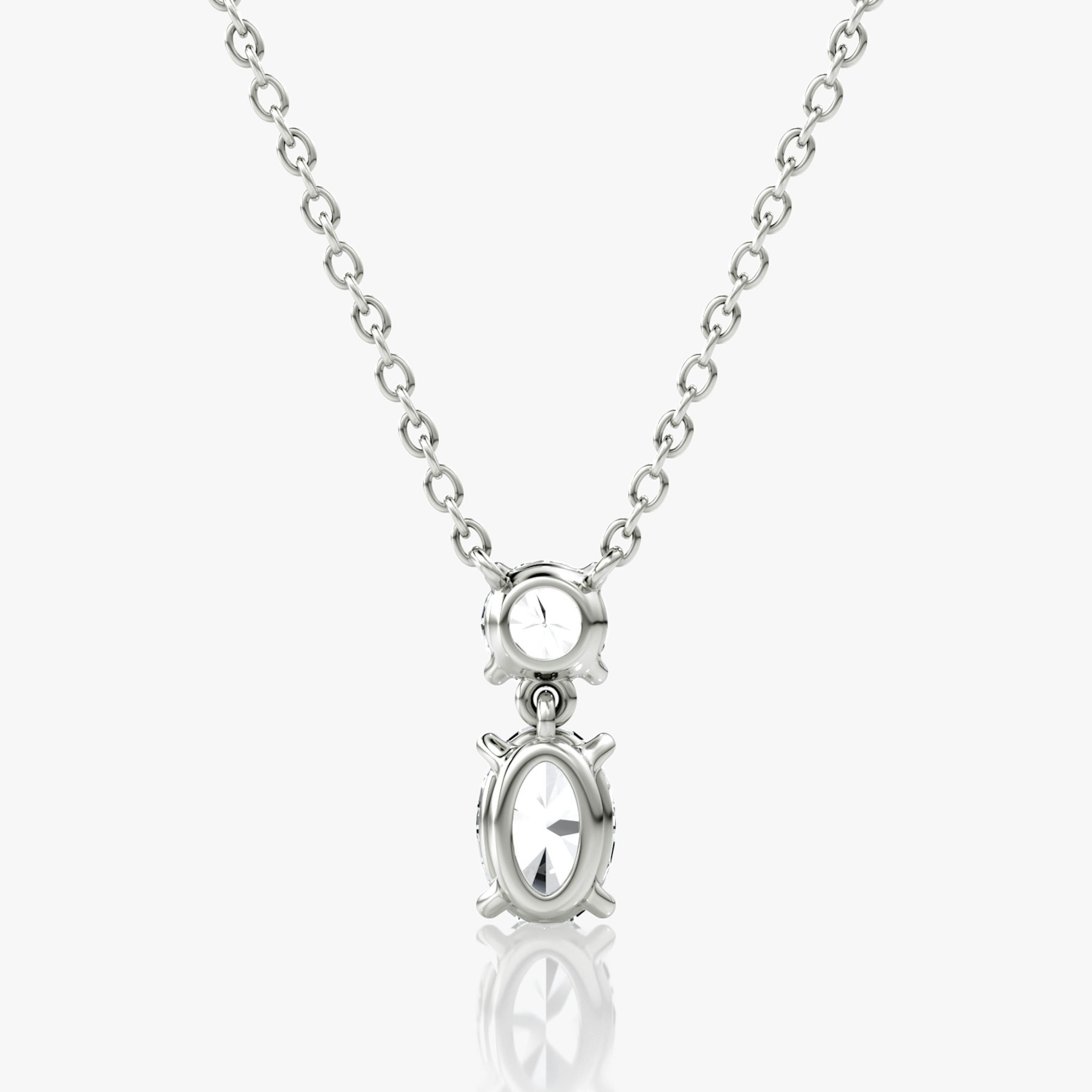 Signature Oval Cut Duo Drop Necklace - Intou